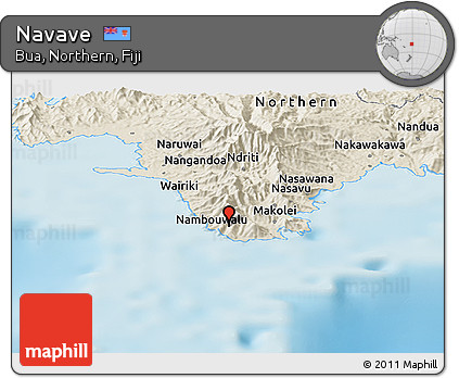 Shaded Relief Panoramic Map of Navave