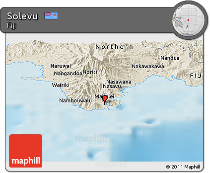 Shaded Relief Panoramic Map of Solevu