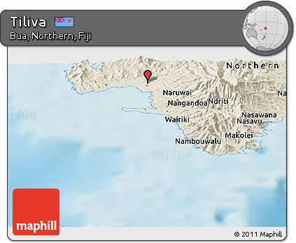 Shaded Relief Panoramic Map of Tiliva