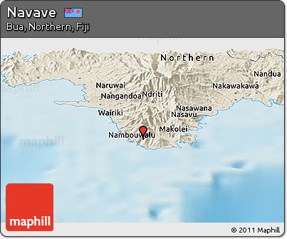 Shaded Relief Panoramic Map of Navave