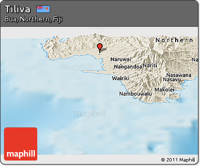 Shaded Relief Panoramic Map of Tiliva
