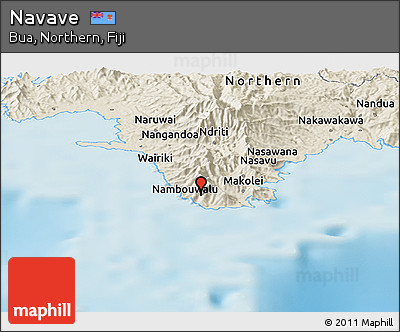 Shaded Relief Panoramic Map of Navave