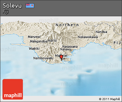 Shaded Relief Panoramic Map of Solevu
