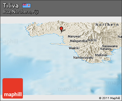 Shaded Relief Panoramic Map of Tiliva
