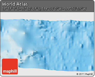 Physical 3D Map of the Area around 16° 59' 54" S, 178° 25' 30" W