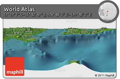 Satellite Panoramic Map of the Area around 16° 59' 54" S, 179° 16' 30" E