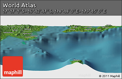Satellite Panoramic Map of the Area around 16° 59' 54" S, 179° 16' 30" E