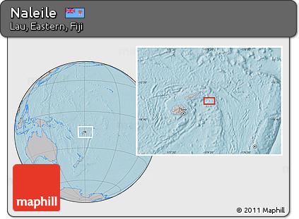 Gray Location Map of Naleile, hill shading
