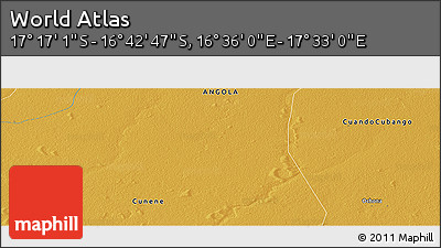 Physical Panoramic Map of the Area around 16° 59' 54" S, 17° 4' 30" E