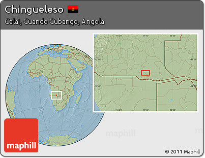 Savanna Style Location Map of Chingueleso, hill shading