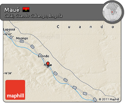 Shaded Relief Map of Maué