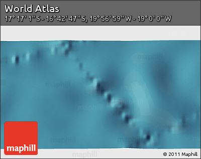 Satellite 3D Map of the Area around 16° 59' 54" S, 19° 28' 30" W