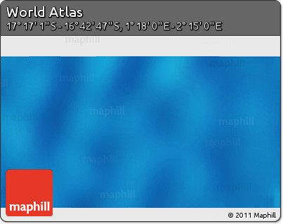 Shaded Relief 3D Map of the Area around 16° 59' 54" S, 1° 46' 29" E