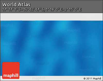 Shaded Relief 3D Map of the Area around 16° 59' 54" S, 1° 46' 29" E