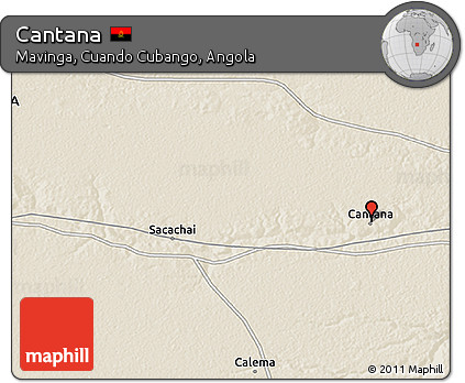 Shaded Relief 3D Map of Cantana
