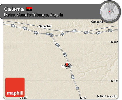 Shaded Relief Map of Calema