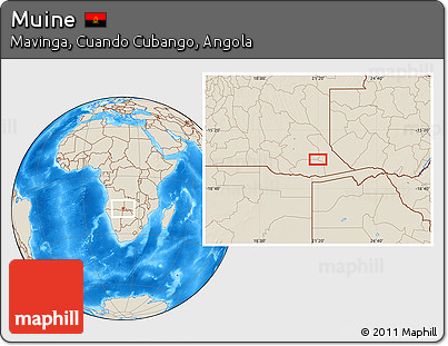 Shaded Relief Location Map of Muine