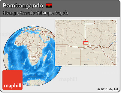 Shaded Relief Location Map of Bambangando