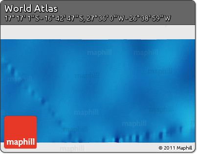 Physical 3D Map of the Area around 16° 59' 54" S, 27° 7' 30" W
