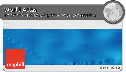 Physical Panoramic Map of the Area around 16° 59' 54" S, 27° 7' 30" W