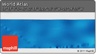 Physical Panoramic Map of the Area around 16° 59' 54" S, 27° 7' 30" W