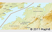 Physical 3D Map of the area around 16° 59' 54" S, 28° 7' 30" E