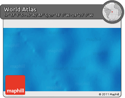Physical 3D Map of the Area around 16° 59' 54" S, 28° 49' 30" W