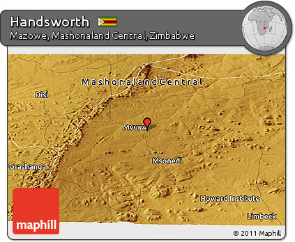 Physical Panoramic Map of Handsworth