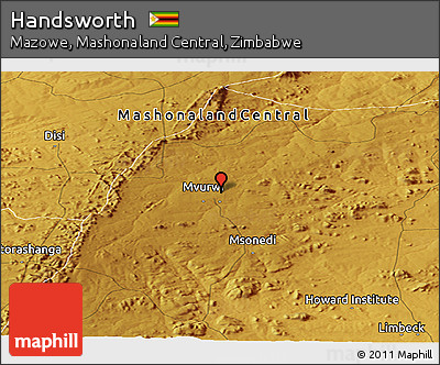 Physical Panoramic Map of Handsworth