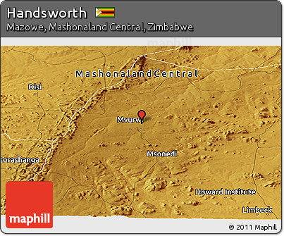 Physical Panoramic Map of Handsworth