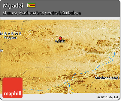 Physical Panoramic Map of Mgadzi