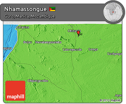 Political 3D Map of Nhamassongue