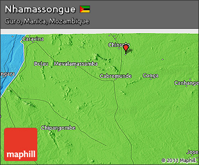 Political 3D Map of Nhamassongue