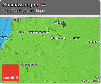 Political 3D Map of Nhamassongue