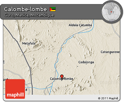 Shaded Relief 3D Map of Calombe-lombe
