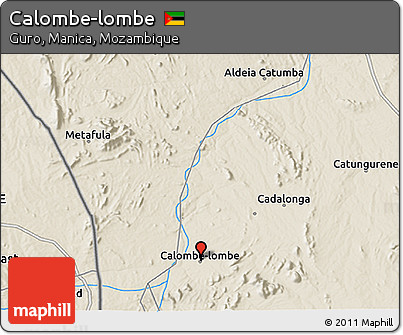 Shaded Relief 3D Map of Calombe-lombe