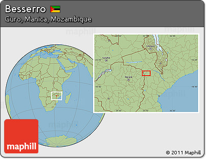 Savanna Style Location Map of Besserro