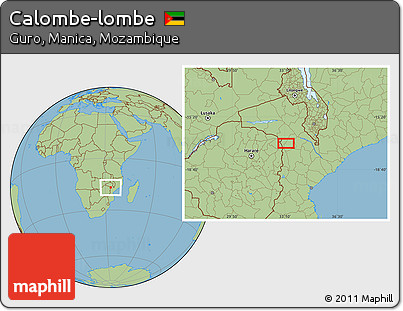 Savanna Style Location Map of Calombe-lombe