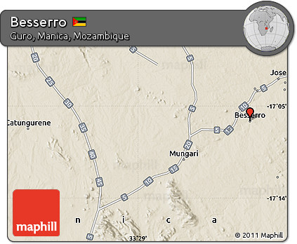 Shaded Relief Map of Besserro