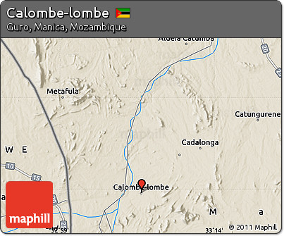 Shaded Relief Map of Calombe-lombe