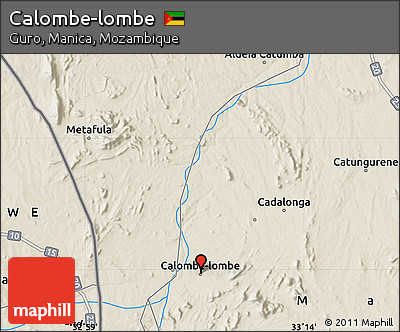 Shaded Relief Map of Calombe-lombe