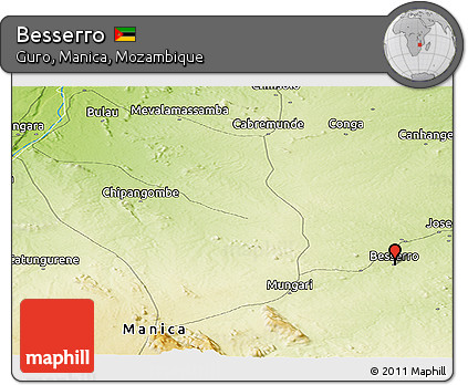 Physical Panoramic Map of Besserro