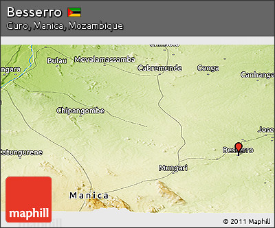 Physical Panoramic Map of Besserro