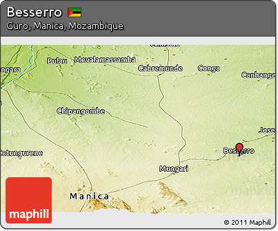Physical Panoramic Map of Besserro