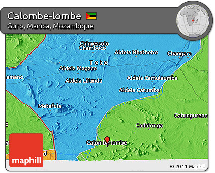 Political Panoramic Map of Calombe-lombe