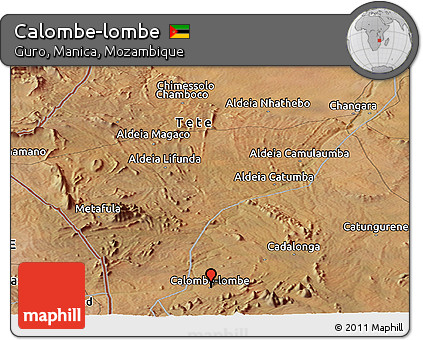 Satellite Panoramic Map of Calombe-lombe