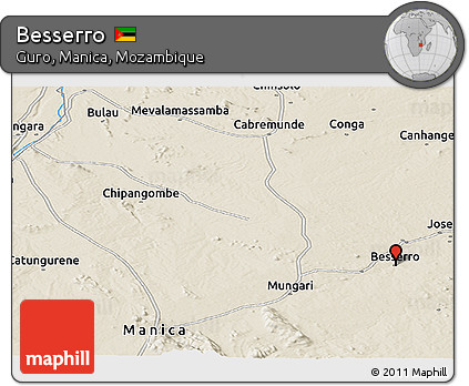 Shaded Relief Panoramic Map of Besserro