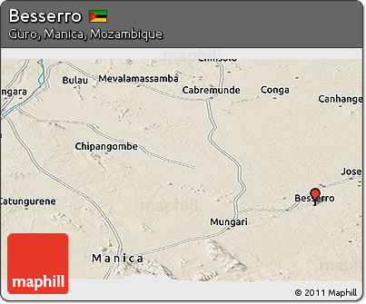 Shaded Relief Panoramic Map of Besserro