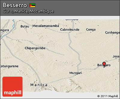 Shaded Relief Panoramic Map of Besserro