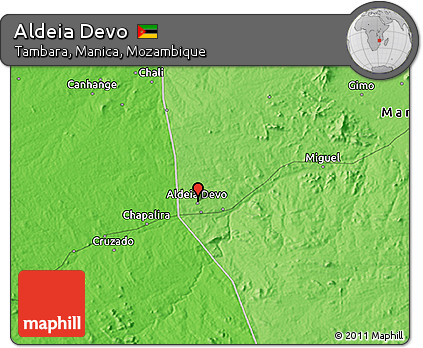 Political 3D Map of Aldeia Devo